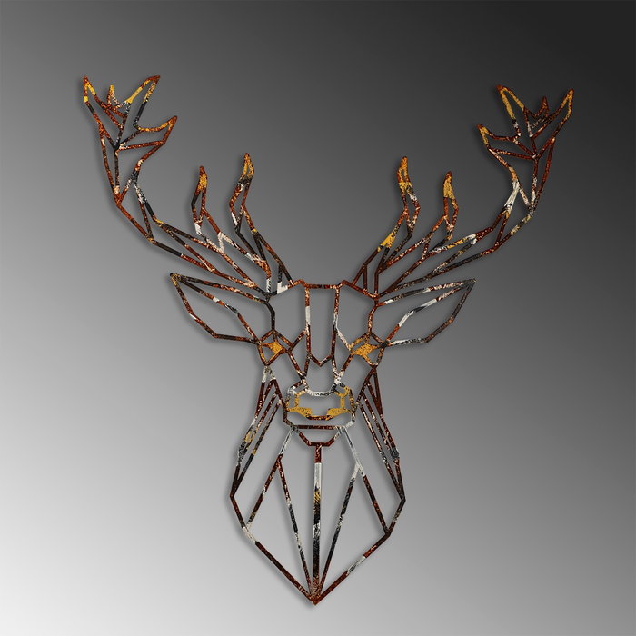 Wallity Deer - 3 Accesorio de Pared de Metal Multicolor